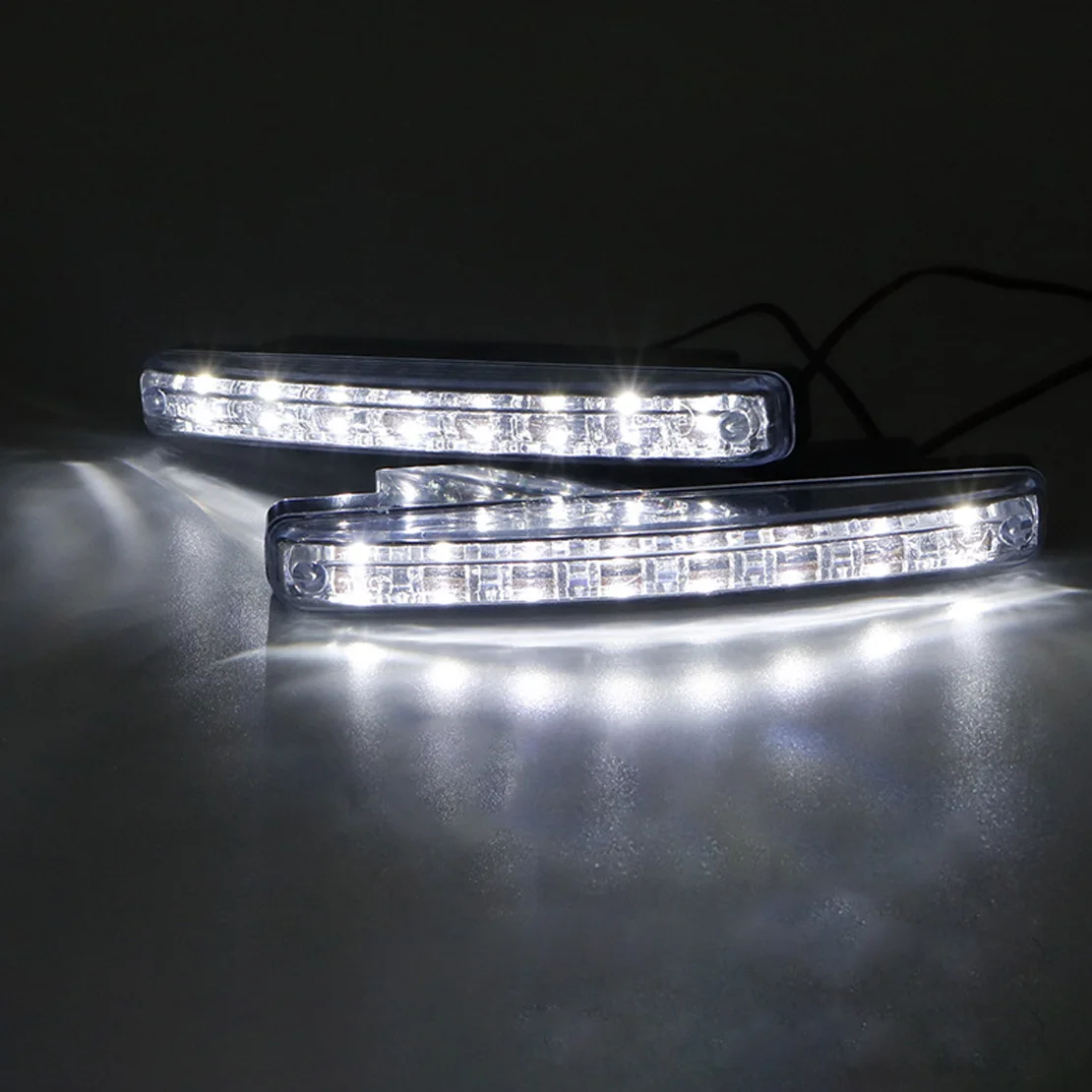 

2pcs 8-LED 12V White Car Light DRL Fog Driving Daylight Daytime Running Lamp