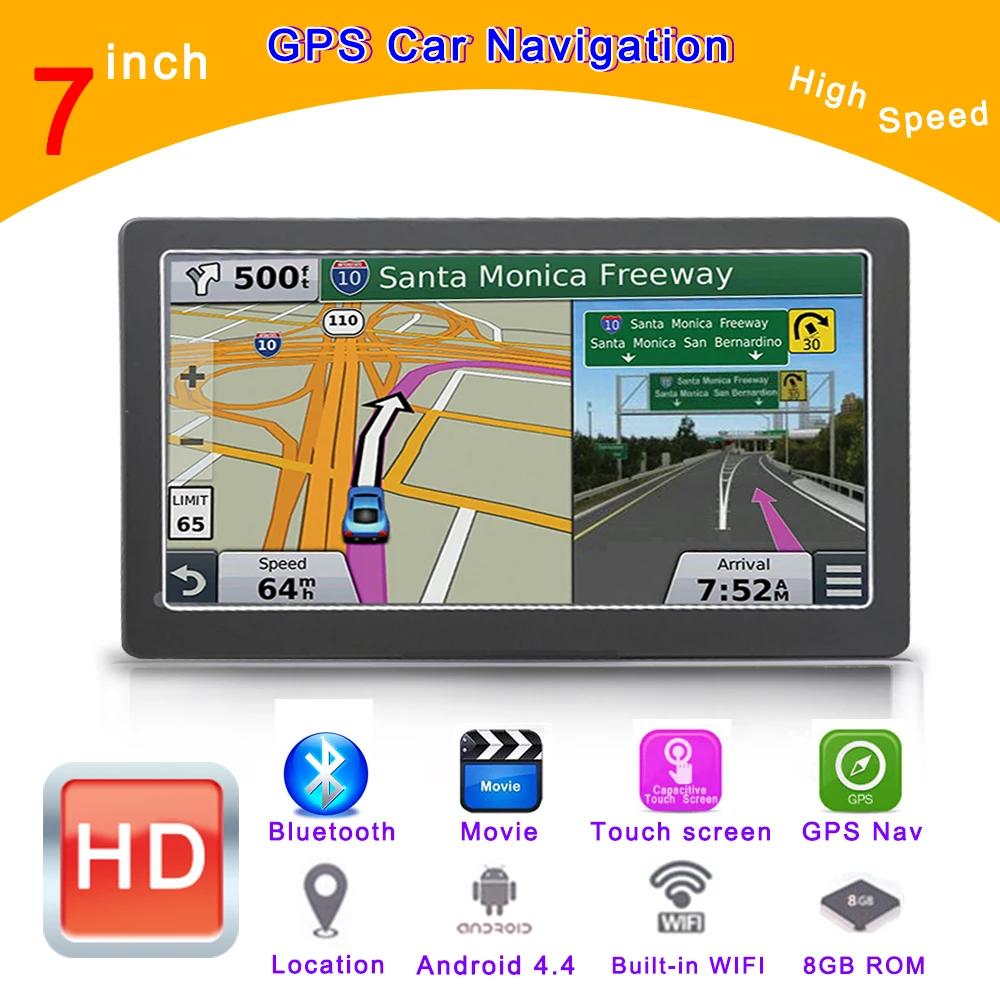 7 дюймовый емкостный экран для GPS навигации 256 Мб 8 ГБ спутниковая навигация