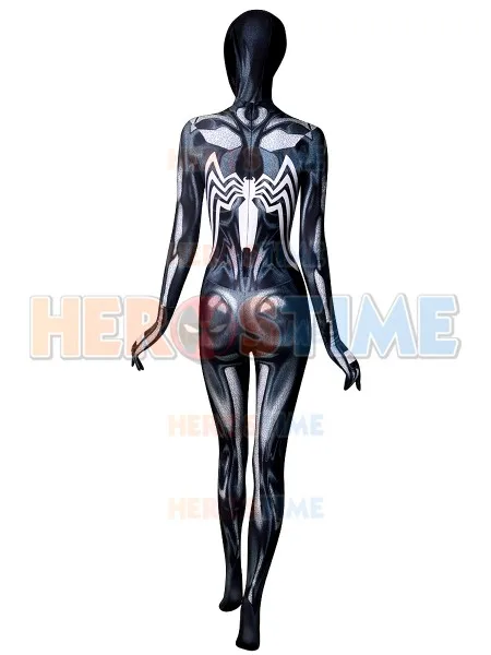 Женское черное боди с 3D-принтом в виде Венома | Тематическая одежда и униформа