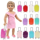 Чемодан для куклы, 14 видов монохромных чемоданов, подходит для 18-дюймовых американских кукол и 43 кукол новорожденных нашего поколения, подарок для девочек