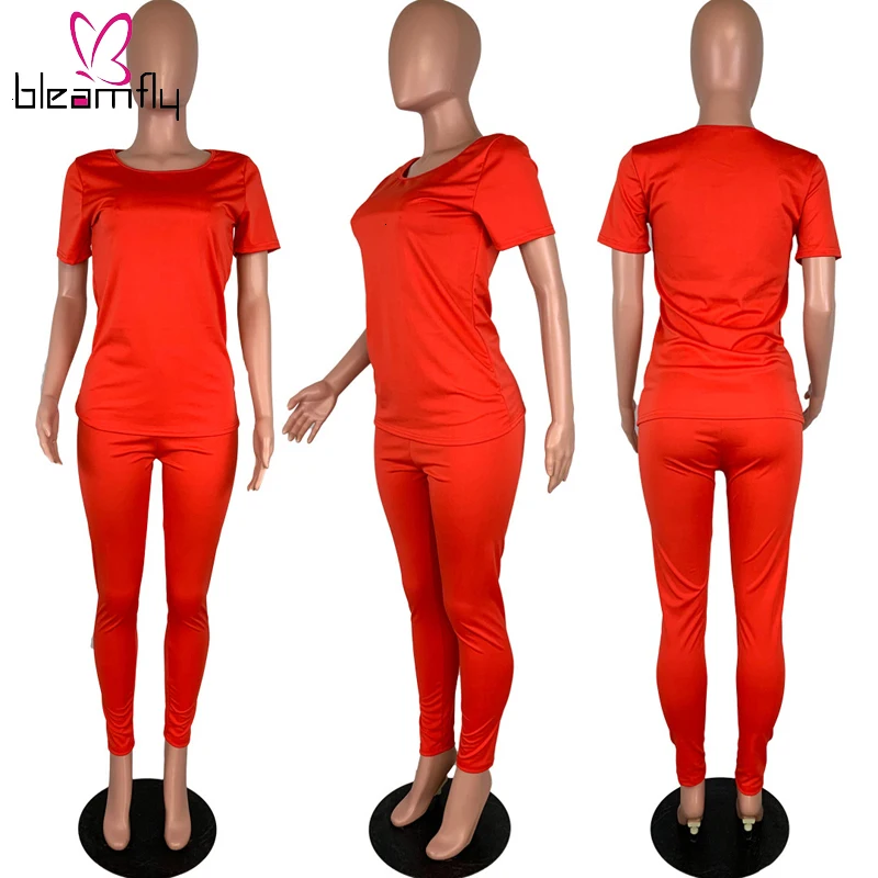 2019 осенне зимний женский комплект топ с круглым вырезом брюки карандаш костюм из