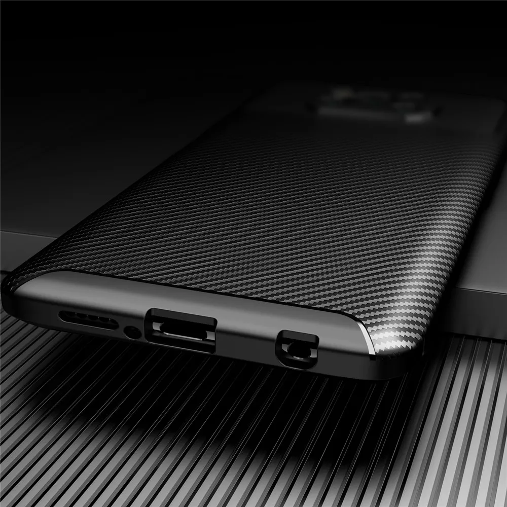 Для Xiaomi POCO X3 NFC Чехол Мягкий силиконовый чехол из углеродного волокна ТПУ