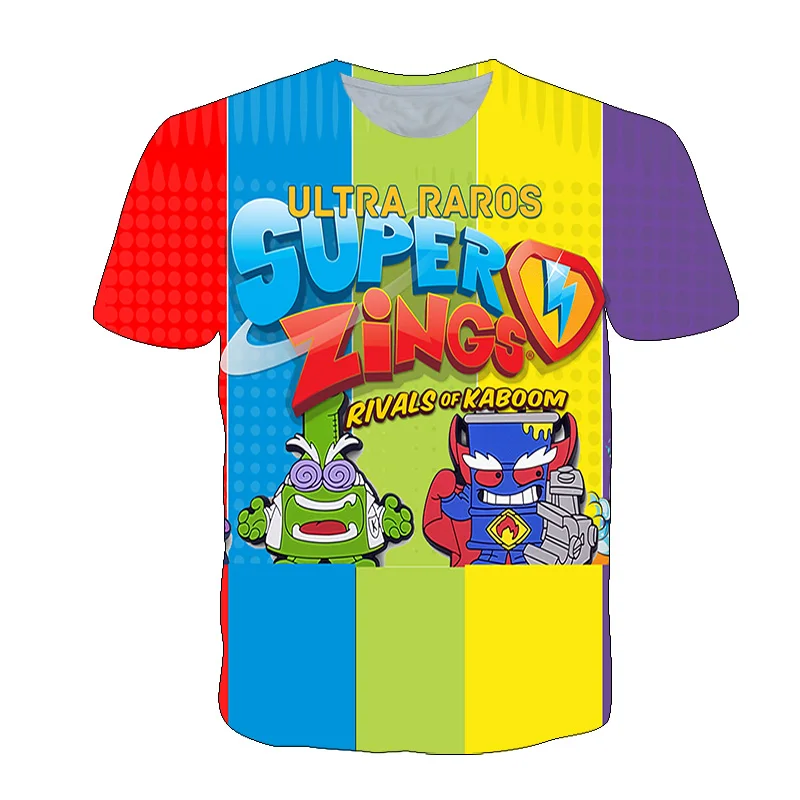 

Plus Size 160 Super Zings Printing Children Tshirt Short Sleeve Boys Girls Casual Toddler Teen Funny Children Clothing Harajuku