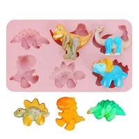 6 grids cute dinosaur silicone mold chocolate mold ice tray mold soft candy mold diy kitchen cake mold tool
