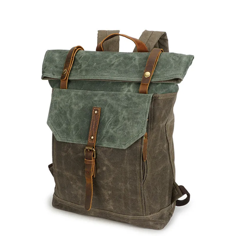 Мужской кожаный рюкзак crazy horse мужская сумка в стиле ретро дорожная Холщовая