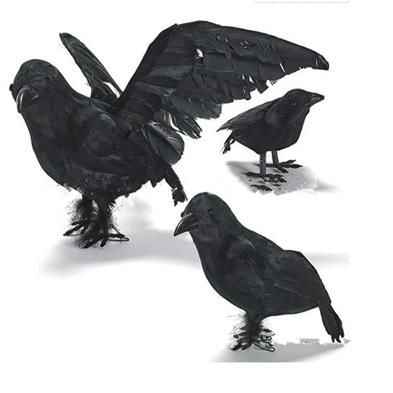 

Hunting Decoys Black Handwor Crow Garden Bird Deter Scarer Scarecrow Mice Pest Control Deterrent Repeller Decor For Bird Control