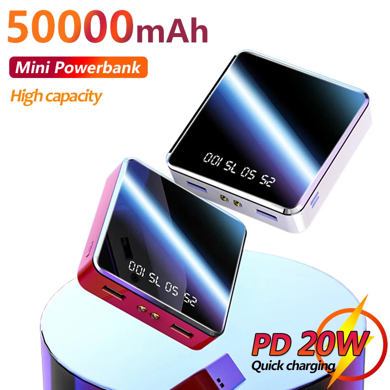 

Mini Power Bank 50000mAh Fast Charging External Battery LED Light Portable External Battery Charger for IPhone Xiaomi Samsung