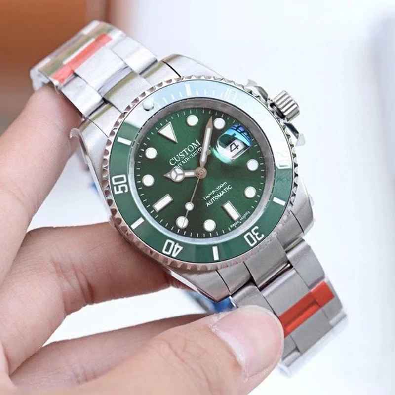 

Men's 40mm Automatic Watch Men's Watch Luminous Waterproof Diving Stainless Steel Sapphire Glass