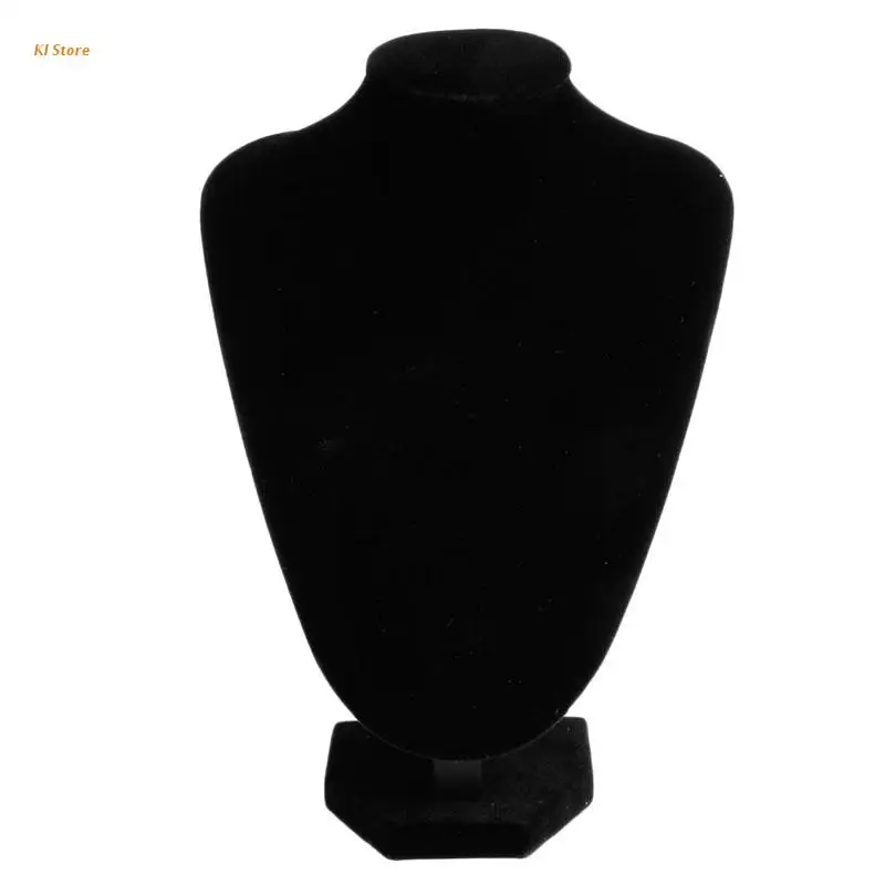 

J78F Velvet Necklace Jewelry Pendant Display Stand Holder Show Case Decor Black Hot