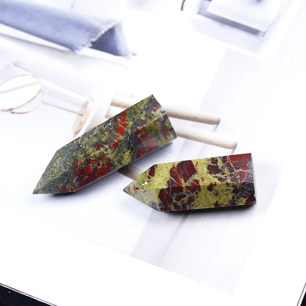 

1pc Natural Dragon Blood Stone Crystal Points Healing Wand Handmade Stone Energy Ornaments Minerals Crafts Home Decorations