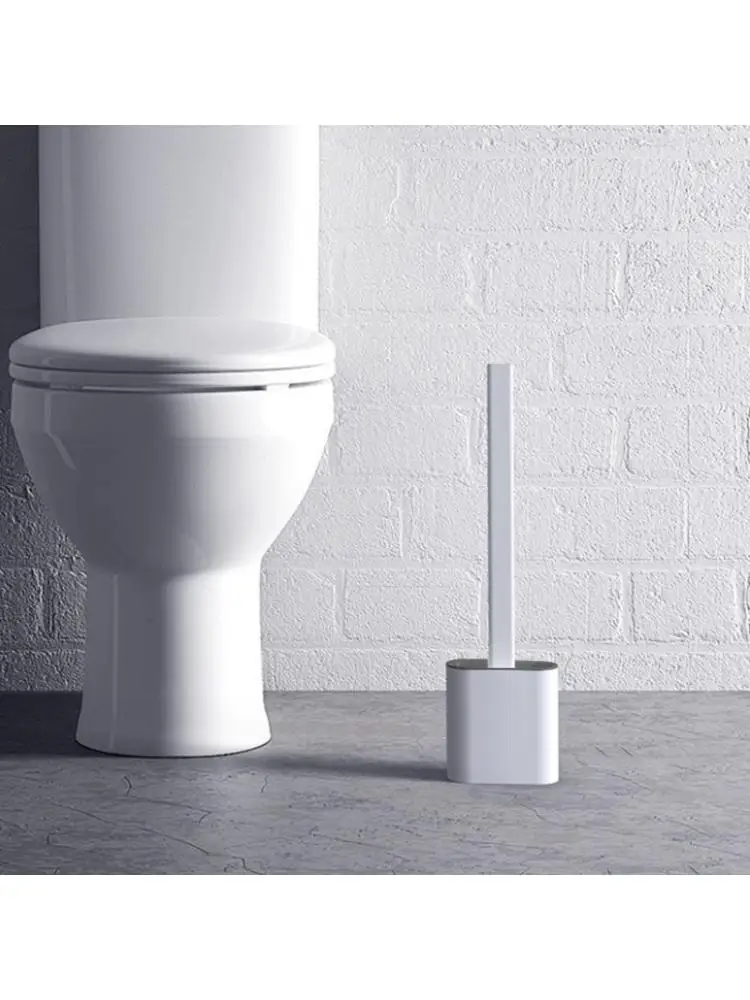 

Long Handle Toilet Brush with Drying Holder Soft Rubber Head 360 Degree Deep Cleaning Brushes Bathroom Accessories