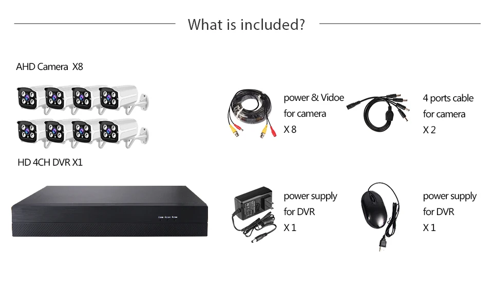 4CH 8CH AHD DVR 1080P CCTV камера система безопасности комплект 2.0MP ИК ночного видения домашняя уличная Водонепроницаемая P2P Видеокамера