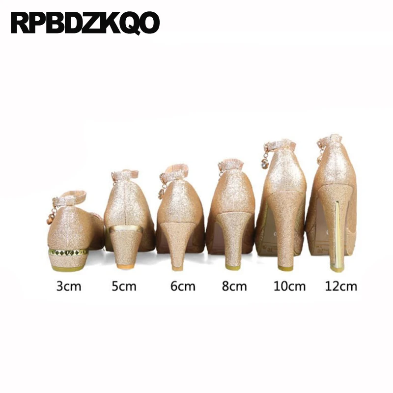 Ремень для лодыжки низкий каблук Большой размер высокие каблуки 10 42 золотой