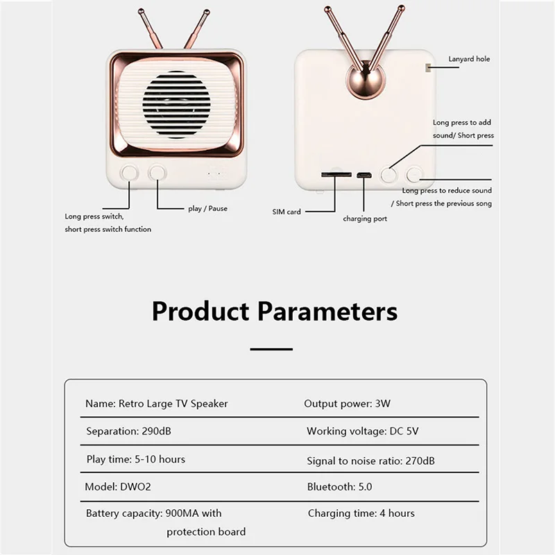 Настольный ретро-радиоприемник Bluetooth-динамик ретро мини-Fm-радио мини-голос