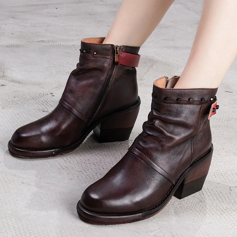 Artdiya/сапоги из натуральной кожи сезон осень-зима Новые рыцарские сапоги на