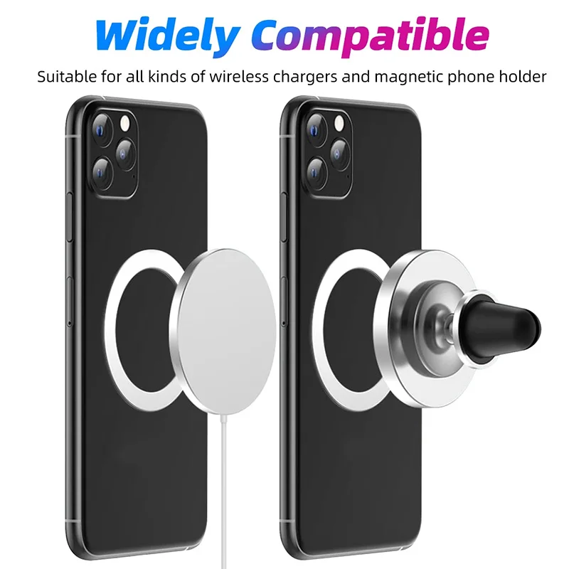 For iPhone 13 Pro Max Samsung S21 Magsafe Magnetic Plate Ring Universal Metal Sticker Wireless Charger Phone Car Holder Plat | Мобильные