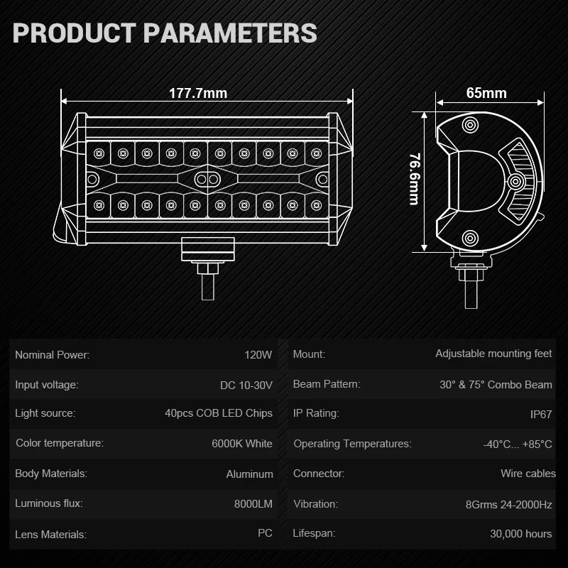 DERI 2 шт. 7 дюймовый светодиодный светильник бар 3 ряда рабочий комбинированный луч