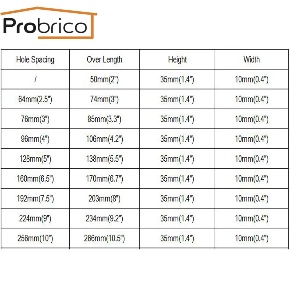 Probrico 10 мм вытяжки для шкафа из нержавеющей стали квадратные ручки и ручки для мебели для бара кухонные дверные Ящики ручки для шкафа фурнитура