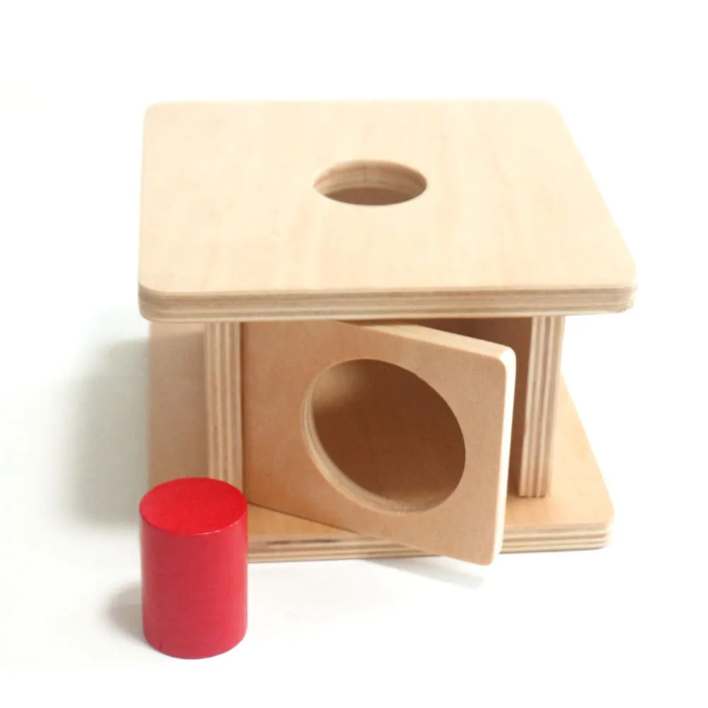 Обучающие деревянные игрушки Монтессори Красный цилиндр деревянная коробка