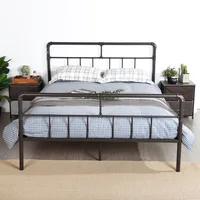 Metal Bed Frame Queen With Headboard And Footboard Anti-Slip Mattress Foundation Platform Bed Frame No Box Spring Needed
