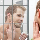 916 шт. 15x15 см 3D зеркальная Настенная Наклейка квадратная самоклеящаяся зеркальная плитка наклейка s сделай сам спальня ванная гостиная домашний Декор #20