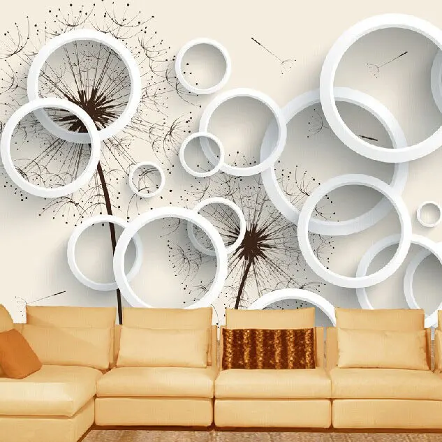 

Dandelion 3D stereoscopic modern minimalist living room bedroom TV background wallpaper Custom sizes