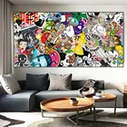 Плакаты с мультипликационным коллажем и персонажами мультфильмов, граффити, художественная поп-Картина на холсте, Настенная картина для детской комнаты, домашний декор