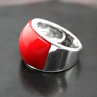 free shipping 1216mm rare red coral 925 sterling silver jewelry ring size 78910