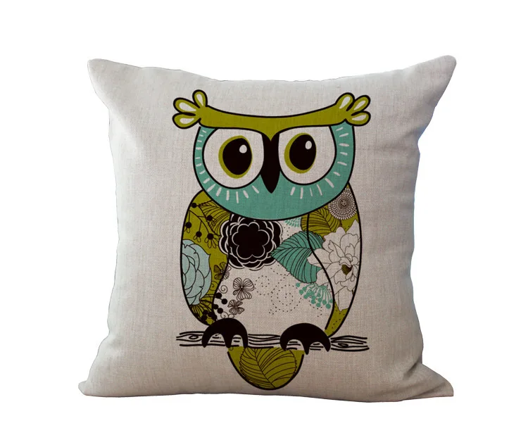 

Color Cartoon Funny Big-eyed Owl Series Sofa Office Pillow Home Decoration Pillowcase Wholesale