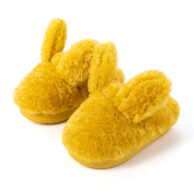 2019 г. Зимние детские тапочки милые теплые хлопковые с кроликом домашняя обувь