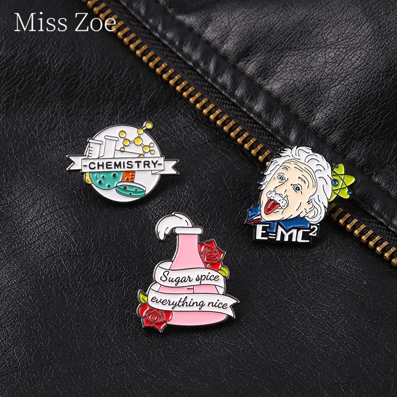 

Famous Physicist Chemistry Enamel Pins Formula Hobby Lapel Pin Metal Brooches Men Women Jewelry Wholesale Gift For Physics Lover