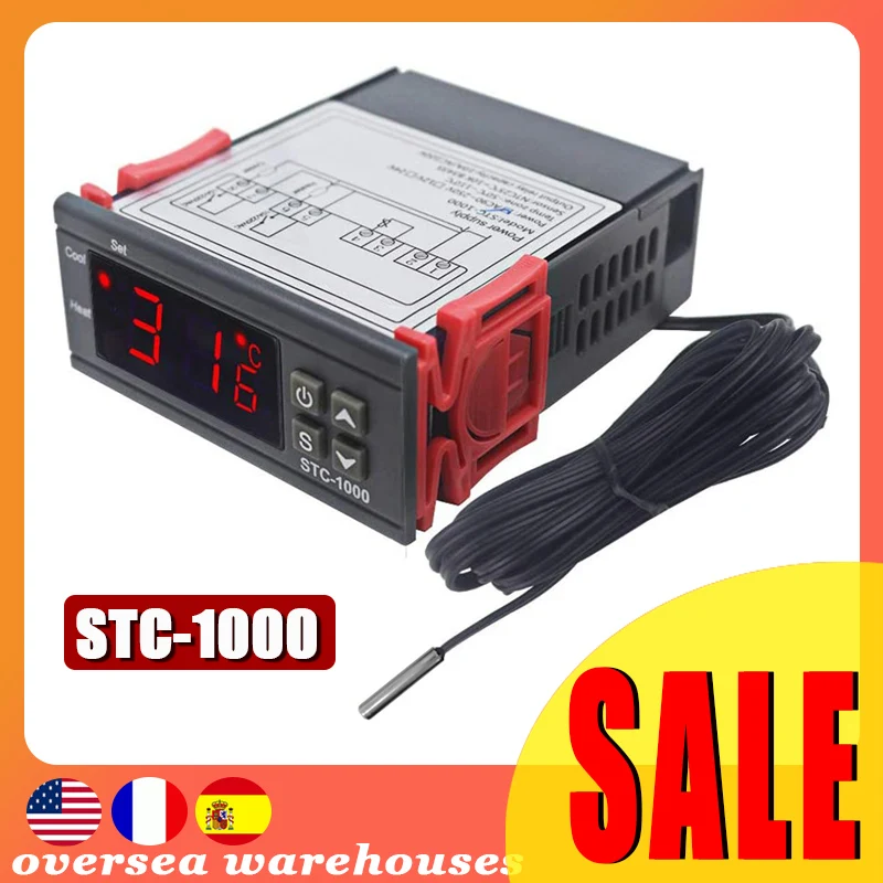 

Цифровой регулятор температуры, водонепроницаемый термостат со светодиодным индикатором температуры