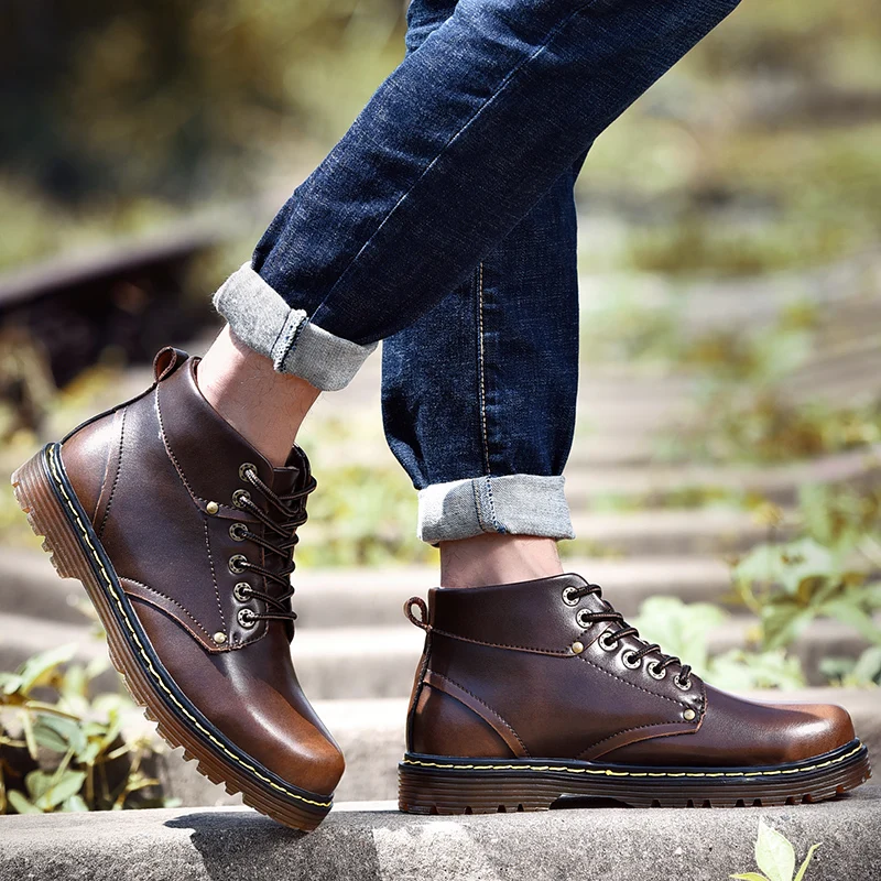 Мужские военные тактические ботинки коричневые кожаные уличные кроссовки с