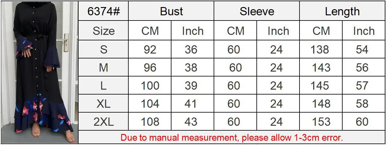 

WEPBEL Long Sleeve Arab Dubai Abaya Women Muslim Dress Patchwork Flared Full Button Slim Fit Muslim Dress High Waist Robe