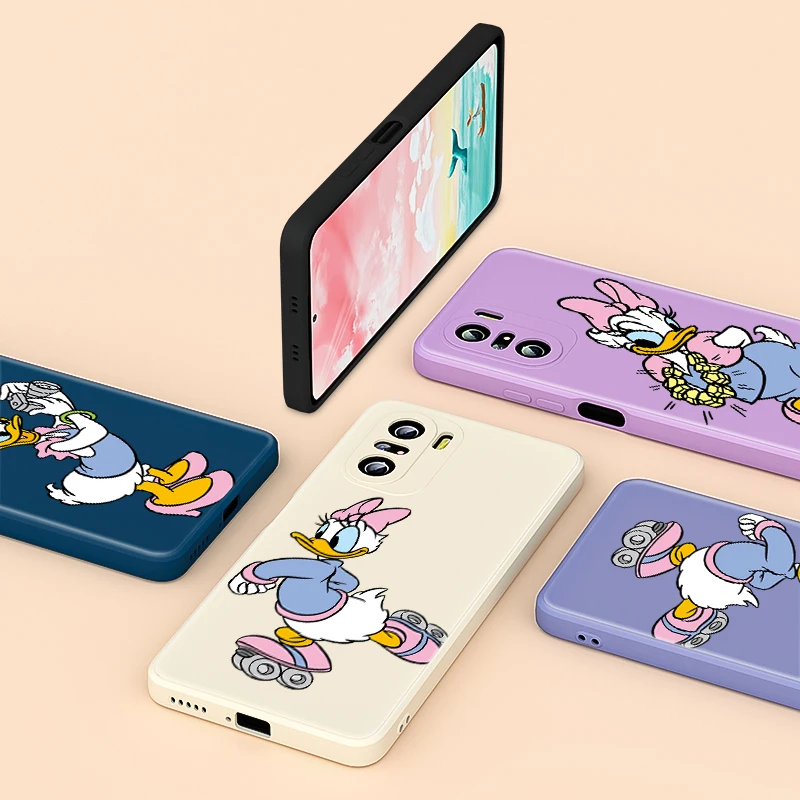 

For Redmi K40 Gaming 8A Pro K30 K30S K30i 10X 9 9C 9A 9i 9T 8 7 Phone Case Cute Disney Daisy Duck Liquid Silicone Soft Cover