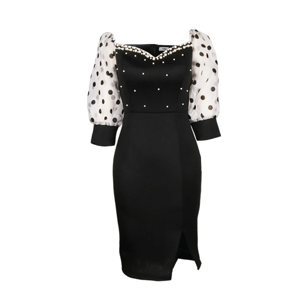 Африканские платья для женщин весна осень 2021 африканские женщины черное платье с