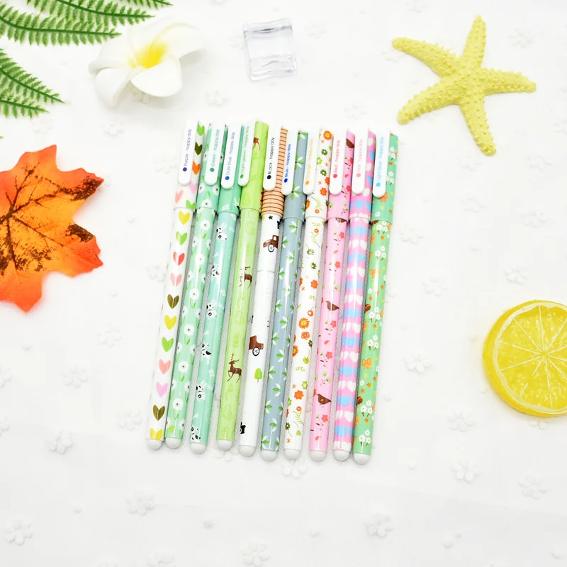 10 шт. цветная гелевая ручка кавайные ручки Pen Boligrafos Kawaii Canetas Escolar Милая