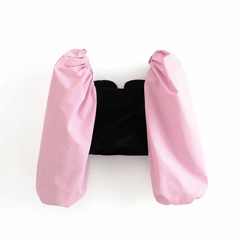 Весна 2020 Женская Новинка ретро one line пышная спина с длинным рукавом сустав