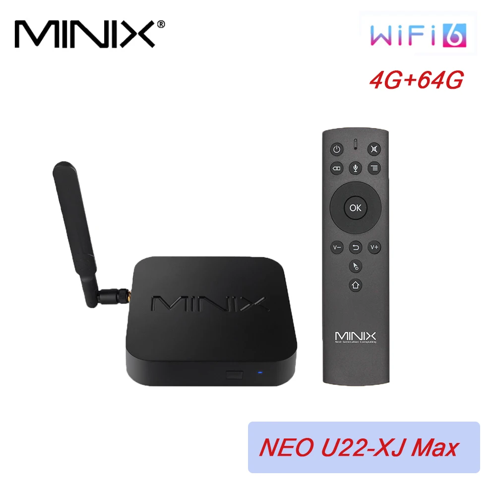 

ТВ-приставка MINIX U22-XJ MAX, Android, Wi-Fi, 6, 4 Гб, DDR4, 64 ГБ, eMMC, Смарт ТВ-приставка Dolby Vision, атмосферы, H.265, 4K, UHD, медиа-хаб 2,4G/Wifi 6