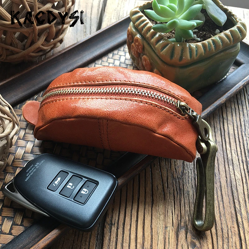 2020 оригинальный дубленый кошелек для ключей унисекс Винтажный чехол сумка из