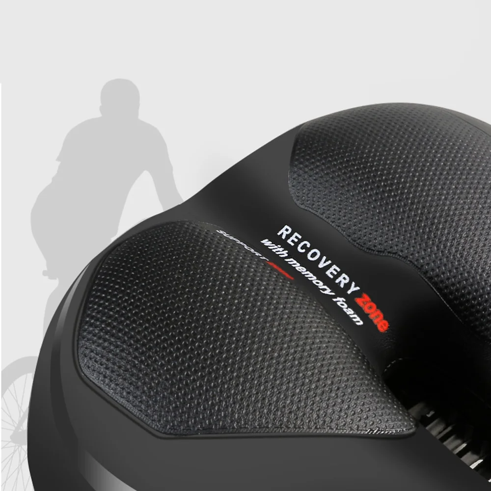

Bike Seat Absorbing Comfortable Wide Padded Replacement Saddle with Suspension Design