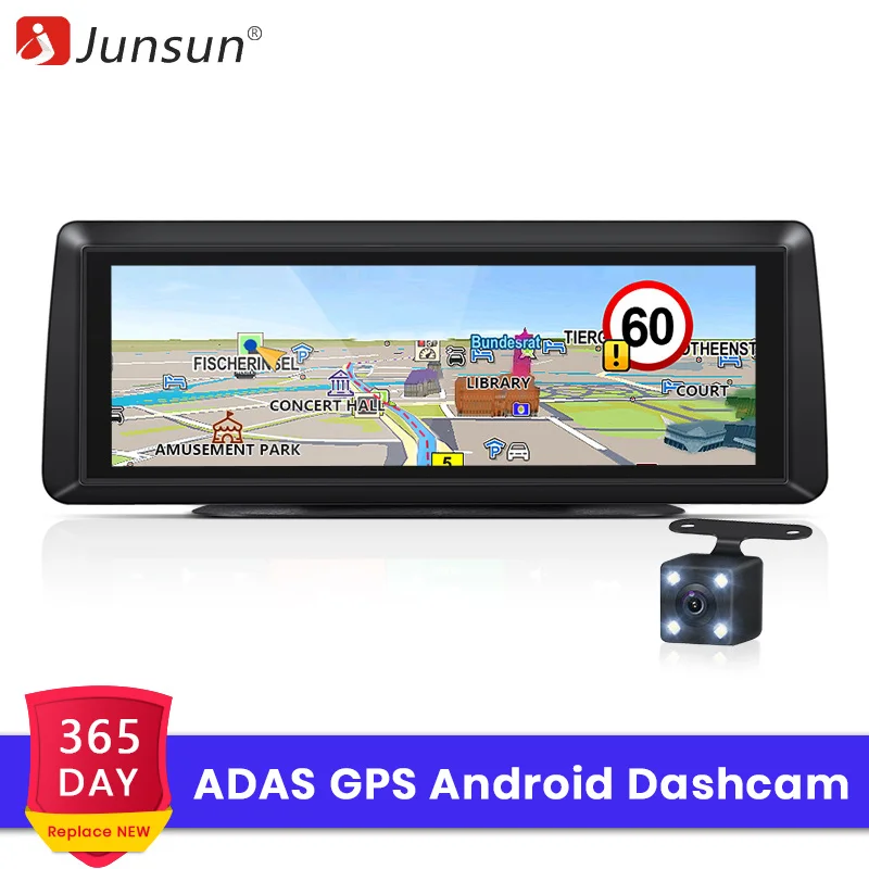 Junsun E94P 4G Android ADAS Автомобильная Gps камера Dashcam 1080P двойной объектив видео рекордер 7