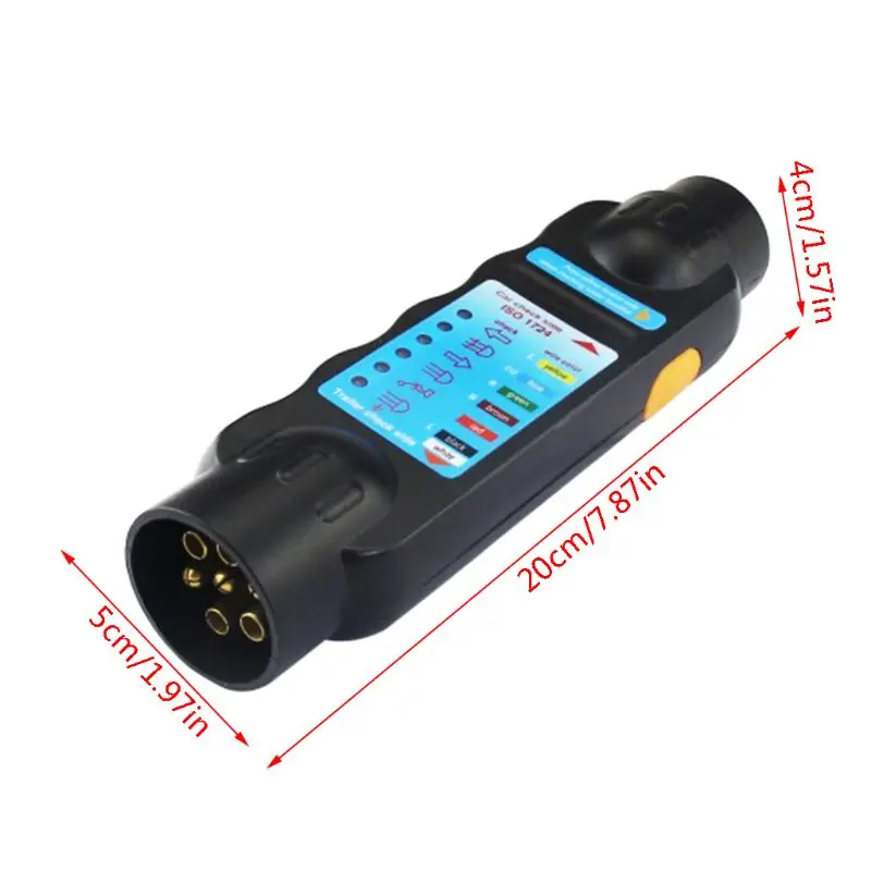 

Durable 12V 7-Pin Car Trailer Plug Socket Tester Wiring Circuit Light Test Tool For European