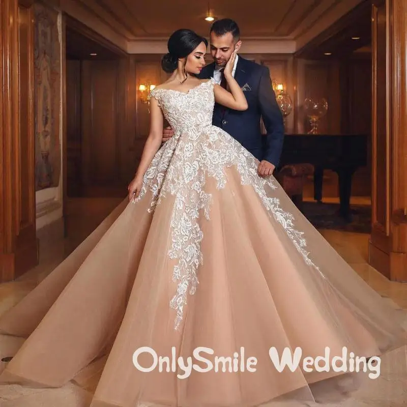 

Sexy Long Evening Dress Off Shoulder Ball Gown Appliques Champagne Saudi Arabic Prom Gown Long Formal Dresses abiti da cerimonia