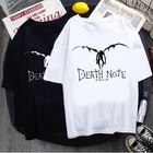 Лидер продаж, футболка в японском стиле с надписью Death Note, мужские футболки с изображением Миши и Амана, футболки в стиле Харадзюку унисекс для пар, Мужская футболка