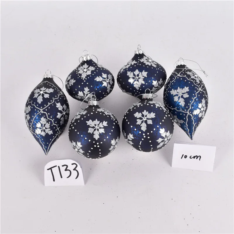 

Foreign trade Christmas decoration supplies creative painted glass ball pendant tree scene dress up hanging window ornaments