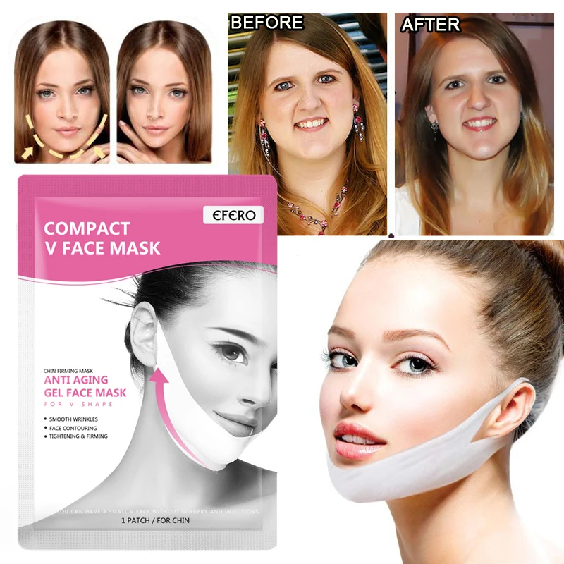 EFERO Compact V Face Mask Bandage Lift Tool Chin Cheek Up Slimming Beauty Shaper Anti Aging Moisturizing | Красота и здоровье