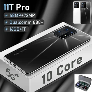 newest 11t phone face unlock celulares global version cellphone 5g networks smartphone 7 3inch android 11 0 camera mobile phones free global shipping