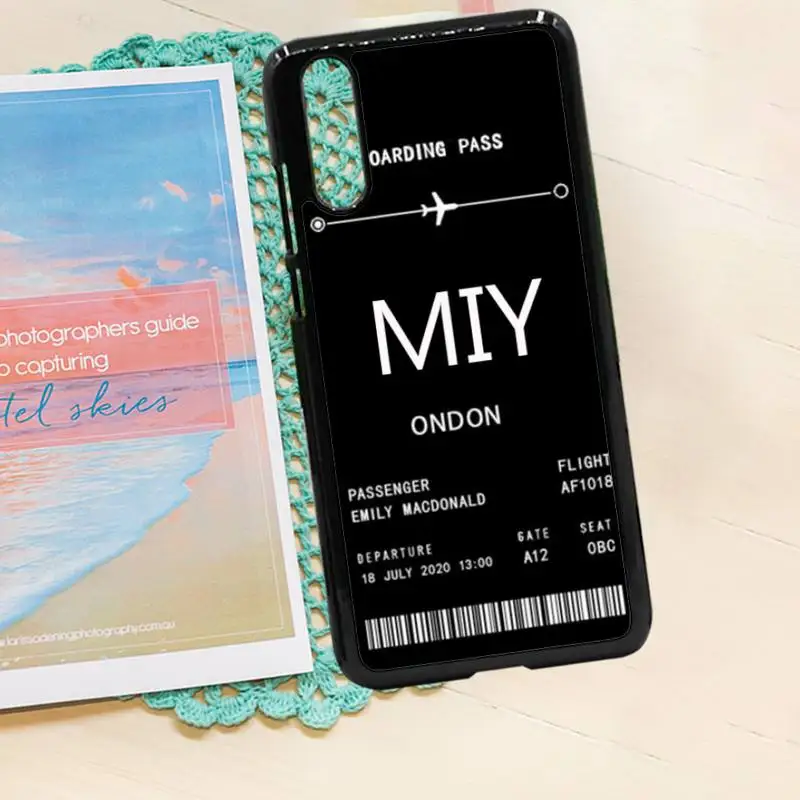 

Personalised Plane Ticket pattern fashion luxury Phone Case cover PC for iPhone 11 12 pro XS MAX 8 7 6 6S Plus X 5S SE 2020 XR
