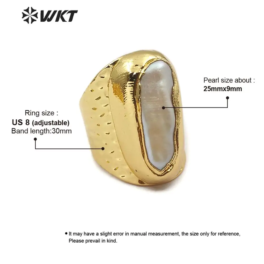 WT-R341 WKT Новинка: регулируемое кольцо с жемчугом, покрытое 18-каратным золотом, модное женское украшение (art.: 3920dbc67c014) - 3920dbc67c014